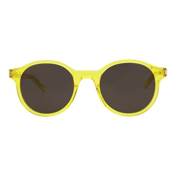 Saint Laurent Unisex Round/Oval Yellow Yellow Black Fashion Designer Eyewear - Picture 1 of 4